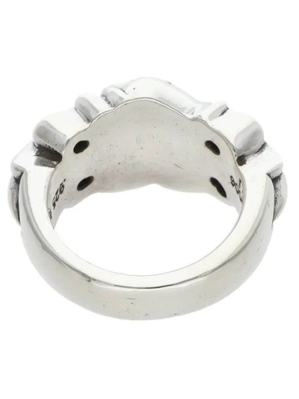 Chrome Hearts Flrl Cross Hrt Floral Heart Silver Ring